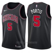 Camiseta Chicago Bulls Bobby Portis NO 5 Statement 2017-18 Negro