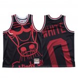 Camiseta Chicago Bulls Coby White NO 0 Mitchell & Ness Big Face Negro