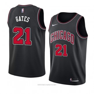 Camiseta Chicago Bulls Kaiser Gates NO 21 Statement 2018 Negro