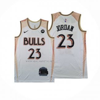 Camiseta Chicago Bulls Michael Jordan NO 23 Ciudad 2024-25 Blanco