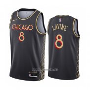 Camiseta Chicago Bulls Zach Lavine NO 8 Ciudad 2020-21 Gris