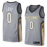 Camiseta Cleveland Cavaliers Kevin Love NO 0 Ciudad 2018 Gris