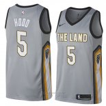 Camiseta Cleveland Cavaliers Rodney Hood NO 5 Ciudad 2018 Gris