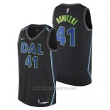 Camiseta Dallas Mavericks Dirk Nowitzki NO 41 Ciudad 2017-18 Negro