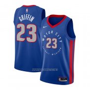 Camiseta Detroit Pistons Blake Griffin NO 23 Ciudad 2020-21 Azul