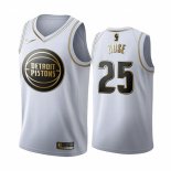 Camiseta Golden Edition Detroit Pistons Derrick Rose NO 25 2019-20 Blanco