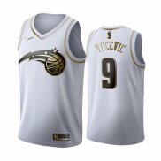 Camiseta Golden Edition Orlando Magic Nikola Vucevic NO 9 2019-20 Blanco