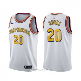 Camiseta Golden State Warriors Alec Burks NO 20 Classic Blanco