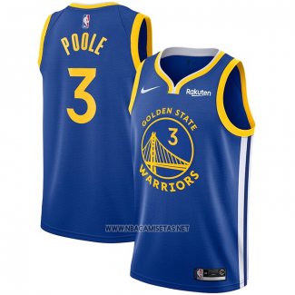 Camiseta Golden State Warriors Jordan Poole NO 3 Icon Azul