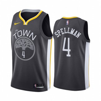 Camiseta Golden State Warriors Omari Spellman NO 4 Ciudad Negro