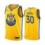 Camiseta Golden State Warriors Stephen Curry NO 30 Ciudad 2019-20 Amarillo
