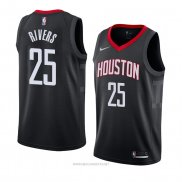 Camiseta Houston Rockets Austin Rivers NO 25 Statement 2018 Negro