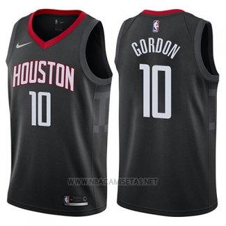 Camiseta Houston Rockets Eric Gordon NO 10 Statement 2017-18 Negro