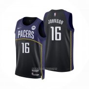 Camiseta Indiana Pacers James Johnson NO 16 Ciudad 2022-23 Azul