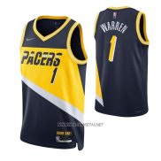 Camiseta Indiana Pacers T.J. Warren NO 1 Ciudad 2021-22 Azul