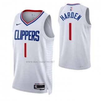 Camiseta Los Angeles Clippers James Harden NO 1 Association Blanco