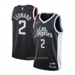 Camiseta Los Angeles Clippers Kawhi Leonard NO 2 Ciudad 2020-21 Negro