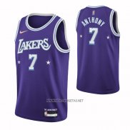 Camiseta Los Angeles Lakers Carmelo Anthony NO 7 Ciudad 2021-22 Violeta