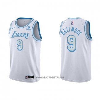 Camiseta Los Angeles Lakers Kent Bazemore NO 9 Ciudad 2021-22 Blanco