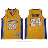 Camiseta Los Angeles Lakers Kobe Bryant NO 24 2009 Finals Amarillo