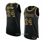 Camiseta Los Angeles Lakers Kobe Bryant NO 24 Black Mamba Autentico Negro