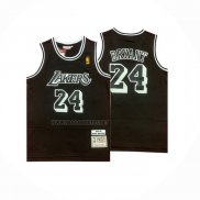 Camiseta Los Angeles Lakers Kobe Bryant NO 24 Mitchell & Ness 2007-08 Negro Blanco