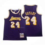 Camiseta Los Angeles Lakers Kobe Bryant NO 24 Mitchell & Ness 2007-08 Violeta