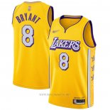 Camiseta Los Angeles Lakers Kobe Bryant NO 8 Ciudad Edition Amarillo