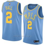Camiseta Los Angeles Lakers Lonzo Ball NO 2 Classic 2017-18 Azul
