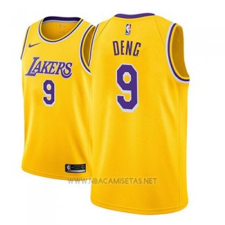 Camiseta Los Angeles Lakers Luol Deng NO 9 Icon 2018 Oro