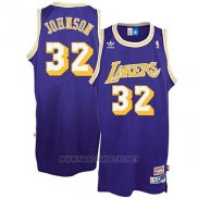 Camiseta Los Angeles Lakers Magic Johnson NO 32 Retro Violeta