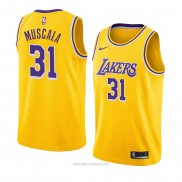 Camiseta Los Angeles Lakers Mike Muscala NO 31 Icon 2018-19 Amarillo