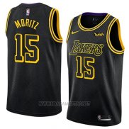 Camiseta Los Angeles Lakers Moritz Wagner NO 15 Ciudad 2017-18 Negro
