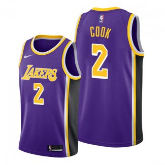 Camiseta Los Angeles Lakers Quinn Cook NO 2 Statement Violeta