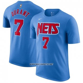 Camiseta Manga Corta Brooklyn Nets Kevin Durant Hardwood Classics Azul