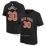 Camiseta Manga Corta New York Knicks Julius Randle Ciudad 2022-23 Negro