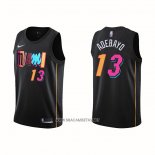 Camiseta Miami Heat Bam Adebayo NO 13 Ciudad 2021-22 Negro