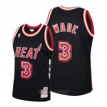 Camiseta Miami Heat Dwyane Wade NO 3 2006 Finals MVP Retro Negro