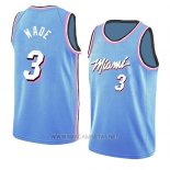 Camiseta Miami Heat Dwyane Wade NO 3 Earned 2018-19 Azul
