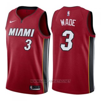 Camiseta Miami Heat Dwyane Wade NO 3 Statement 2017-18 Rojo