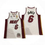 Camiseta Miami Heat LeBron James NO 6 Mitchell & Ness 2012-13 Blanco(1)