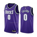 Camiseta Milwaukee Bucks Damian Lillard NO 0 Classic 2022-23 Violeta