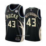 Camiseta Milwaukee Bucks Thanasis Antetokounmpo NO 43 Statement 2022-23 Negro