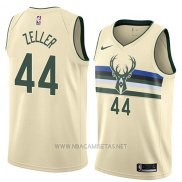 Camiseta Milwaukee Bucks Tyler Zeller NO 44 Ciudad 2018 Crema