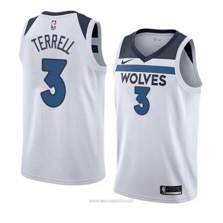 Camiseta Minnesota Timberwolves Jarojo Terrell NO 3 Association 2018 Blanco