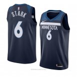 Camiseta Minnesota Timberwolves Jonathan Stark NO 6 Icon 2018 Azul
