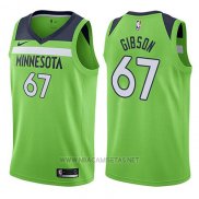 Camiseta Minnesota Timberwolves Taj Gibson NO 67 Statement 2017-18 Verde