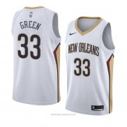 Camiseta New Orleans Pelicans Garlon Verde NO 33 Association 2018 Blanco