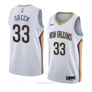 Camiseta New Orleans Pelicans Garlon Verde NO 33 Association 2018 Blanco