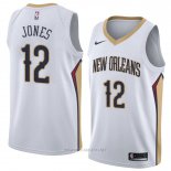 Camiseta New Orleans Pelicans Jalen Jones NO 12 Association 2018 Blanco